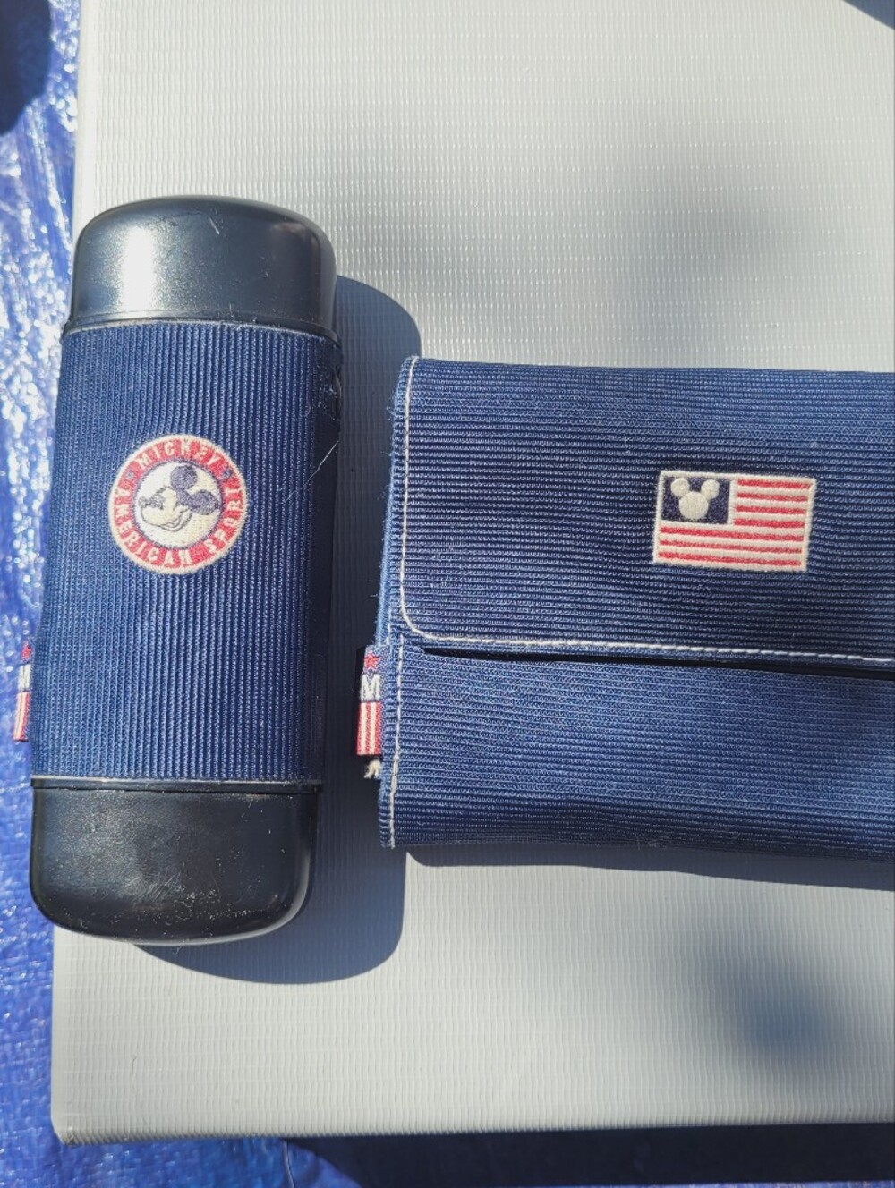 Disney Navy Blue Women's Wallet with Mickey Patch and Flag Accent